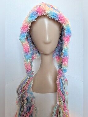 NEW, Crochet hood with beads, handmade